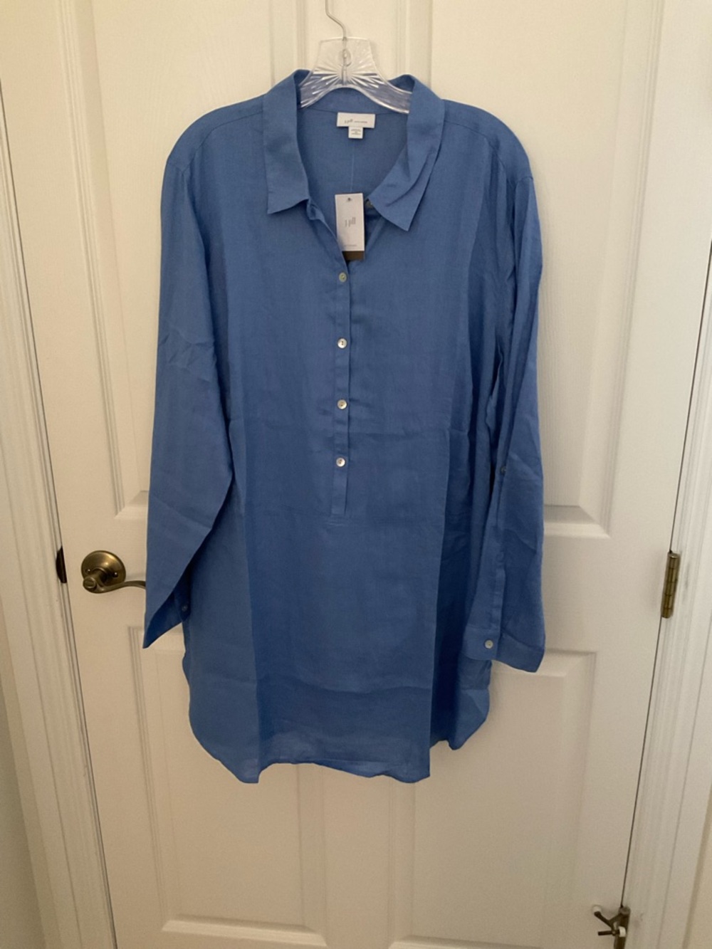 J. Jill Blue Button-Front Long Sleeve Shirt
